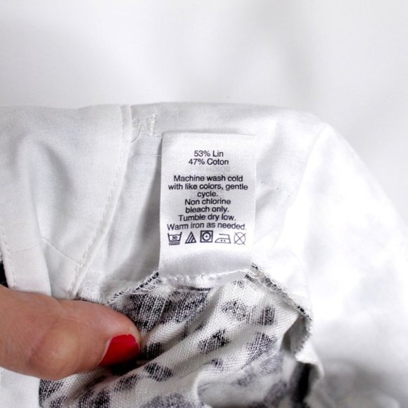 J Crew H5608 Linen Cotton Blend Scalloped Ink Animal Print  Shorts Size 4 - Picture 16 of 16